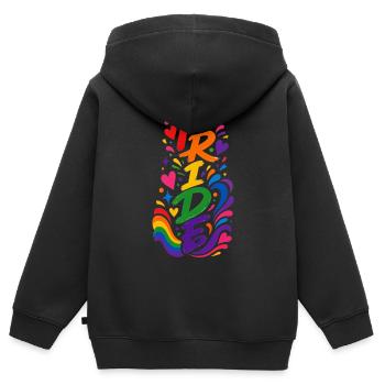 Pride Month Outfit Geschenk für Frauen Männer - Kinder Premium Organic Zip Hoodie - Schwarz - Hinten - AI Model Kid Male (0cm)