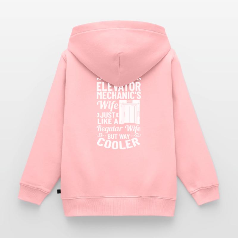 Elevator Elevator System Technician Woman Elevator Elevator Kids Premium Organic Zip-up Hoodie