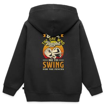 Dad Swing For The Fences Fathers Day Baseball - Kids Premium Organic Zip-up Hoodie - black - Back - AI Model Kid Male (0cm)
