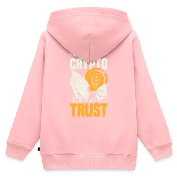 In Crypto We Trust Cryptocurrency Trading Coin - Kinder Premium Organic Zip Hoodie - Rosa - Hinten - AI Model Kid Female (0cm)