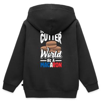 In A Cookie Cutter World Be A Macaron - Kinder Premium Organic Zip Hoodie - Schwarz - Hinten - AI Model Kid Male (0cm)