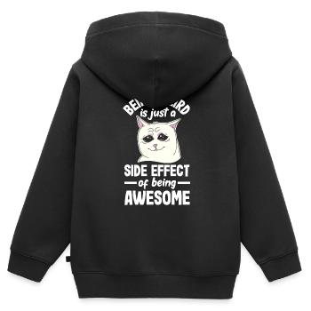 Being weird is just a side effect of being awesome - Kinder Premium Organic Zip Hoodie - Schwarz - Hinten - AI Model Kid Male (0cm)