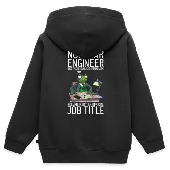 Erneuerbare Nukleare Spruch für Nukleartechnik - Kinder Premium Organic Zip Hoodie - Schwarz - Hinten - AI Model Kid Male (0cm)