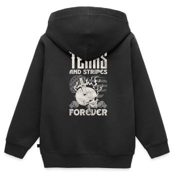 Emoticon Emo Tears and Stripes Forever Emocore - Kids Premium Organic Zip-up Hoodie - black - Back - AI Model Kid Male (0cm)