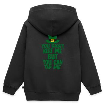 You Can't Kiss Me But You Can Tip Me 2 - Kinder Premium Organic Zip Hoodie - Schwarz - Hinten - AI Model Kid Male (0cm)