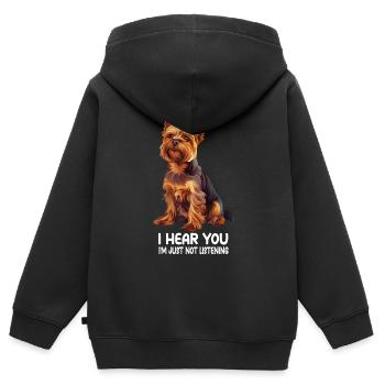 Yorkshire Terrier - Kinder Premium Organic Zip Hoodie - Schwarz - Hinten - AI Model Kid Male (0cm)