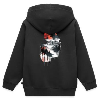 Husky - Kinder Premium Organic Zip Hoodie - Schwarz - Hinten - AI Model Kid Male (0cm)