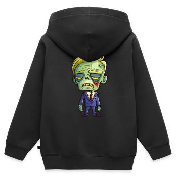 Politiker Halloween - Kinder Premium Organic Zip Hoodie - Schwarz - Hinten - AI Model Kid Male (0cm)
