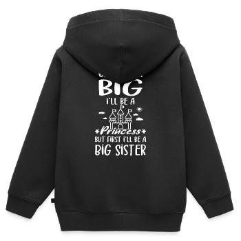 I'll Be A Big Sister Princess New Big Sisters - Kids Premium Organic Zip-up Hoodie - black - Back - AI Model Kid Male (0cm)