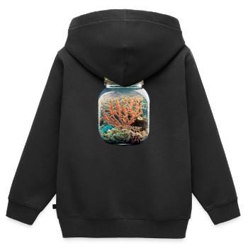 Korallen im Glas - Kinder Premium Organic Zip Hoodie - Schwarz - Hinten - AI Model Kid Male (0cm)