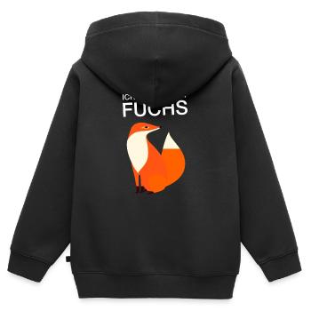 Ich Bin Halt Ein Fuchs - Kinder Premium Organic Zip Hoodie - Schwarz - Hinten - AI Model Kid Male (0cm)
