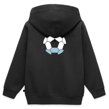 REVERSE (Negative image) FOOTBALL ball - Kids Premium Organic Zip-up Hoodie - black - Back - AI Model Kid Male (0cm)