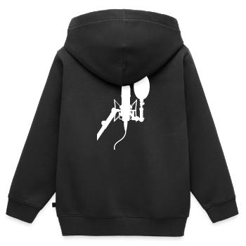 Mikrofon - Kinder Premium Organic Zip Hoodie - Schwarz - Hinten - AI Model Kid Male (0cm)