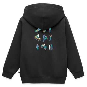 Physiotherapeut Physiotherapeut Gesundheitswesen - Kinder Premium Organic Zip Hoodie - Schwarz - Hinten - AI Model Kid Male (0cm)