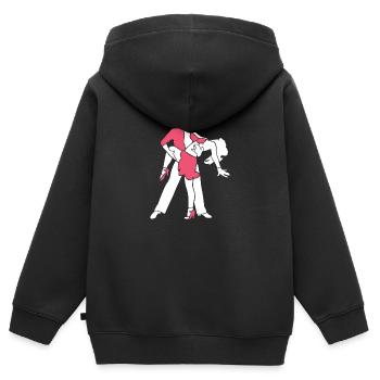Dancing Silhouette Couple Dancers Romantic Dance - Kids Premium Organic Zip-up Hoodie - black - Back - AI Model Kid Male (0cm)