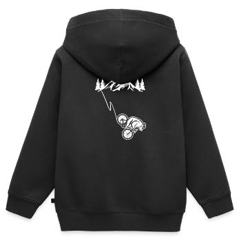 Mountainbike Bär Mountainbike Mountainbike - Kinder Premium Organic Zip Hoodie - Schwarz - Hinten - AI Model Kid Male (0cm)