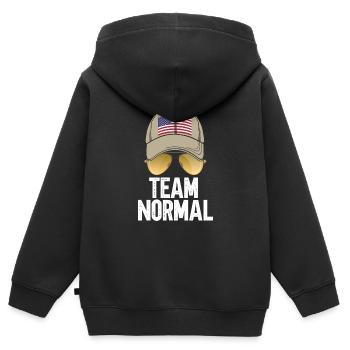 Équipe Normale - Sweat Premium à capuche zippé enfant bio - noir - Dos - AI Model Kid Male (0cm)