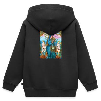 Aquarius - Kids Premium Organic Zip-up Hoodie - black - Back - AI Model Kid Male (0cm)
