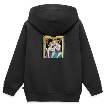 Twin - Kids Premium Organic Zip-up Hoodie - black - Back - AI Model Kid Male (0cm)