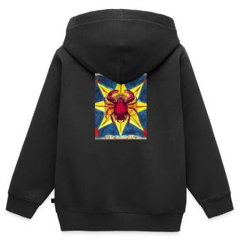 Cancer - Kids Premium Organic Zip-up Hoodie - black - Back - AI Model Kid Male (0cm)