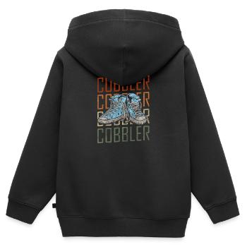 Schuhmacher Stiefel - Kinder Premium Organic Zip Hoodie - Schwarz - Hinten - AI Model Kid Male (0cm)