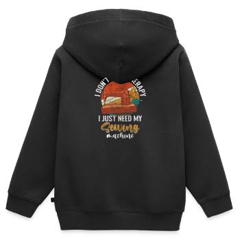 Seamstress Thread - Kids Premium Organic Zip-up Hoodie - black - Back - AI Model Kid Male (0cm)