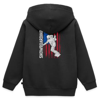 Snowboarder Board Wintersport Winterurlaub - Kinder Premium Organic Zip Hoodie - Schwarz - Hinten - AI Model Kid Male (0cm)