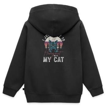 Katzen Stubentiger Wildkatze Katzenhaare - Kinder Premium Organic Zip Hoodie - Schwarz - Hinten - AI Model Kid Male (0cm)