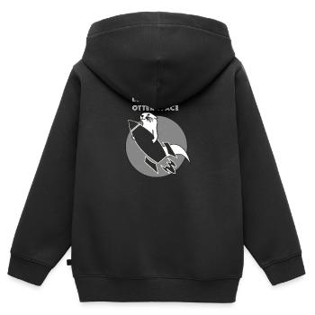 Volons DE L'ESPACE loutres ROCKET -Transparent - Sweat Premium à capuche zippé enfant bio - noir - Dos - AI Model Kid Male (0cm)