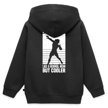 Lancer du poids | Cadeaux de putter de tir d’athlétisme - Sweat Premium à capuche zippé enfant bio - noir - Dos - AI Model Kid Male (0cm)