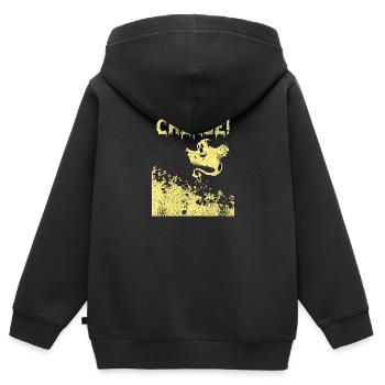 Halloween Geisterkäse - Kinder Premium Organic Zip Hoodie - Schwarz - Hinten - AI Model Kid Male (0cm)