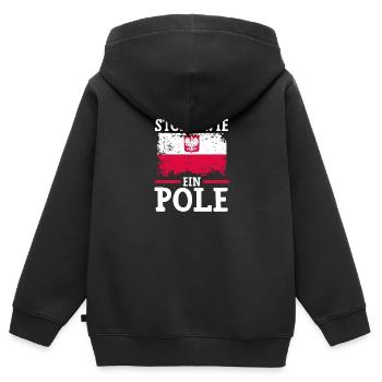 Pole Polnisch Polen - Kinder Premium Organic Zip Hoodie - Schwarz - Hinten - AI Model Kid Male (0cm)
