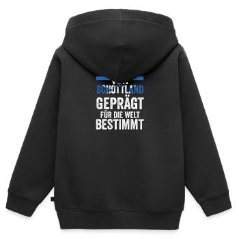 Ecossais Ecosse Ecosse Ecosse - Sweat Premium à capuche zippé enfant bio - noir - Dos - AI Model Kid Male (0cm)