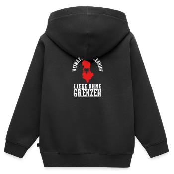 Albaner Albanisch Albanien - Kinder Premium Organic Zip Hoodie - Schwarz - Hinten - AI Model Kid Male (0cm)