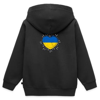 Ukrainer Ukraine - Kinder Premium Organic Zip Hoodie - Schwarz - Hinten - AI Model Kid Male (0cm)