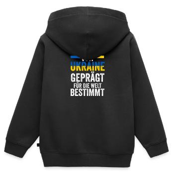 Ukrainer Ukraine - Kinder Premium Organic Zip Hoodie - Schwarz - Hinten - AI Model Kid Male (0cm)