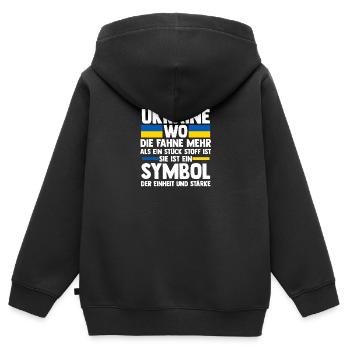 Ukrainer Ukraine - Kinder Premium Organic Zip Hoodie - Schwarz - Hinten - AI Model Kid Male (0cm)