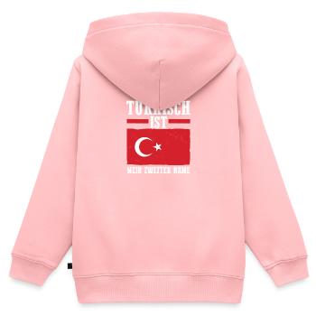 Türken Türkisch Türkei - Kinder Premium Organic Zip Hoodie - Rosa - Hinten - AI Model Kid Female (0cm)