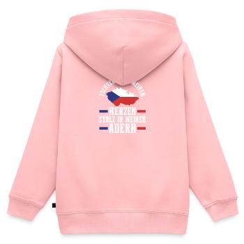 Tschechen Tschechisch Tschechien - Kinder Premium Organic Zip Hoodie - Rosa - Hinten - AI Model Kid Female (0cm)