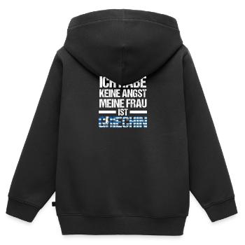 Grecs Grèce - Sweat Premium à capuche zippé enfant bio - noir - Dos - AI Model Kid Male (0cm)