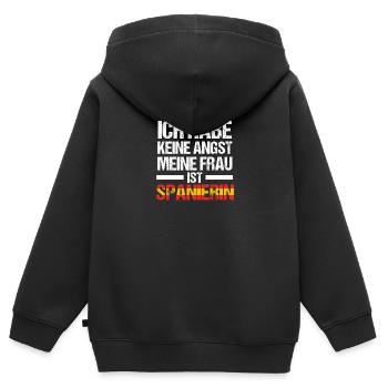 Spanier Spanien - Kinder Premium Organic Zip Hoodie - Schwarz - Hinten - AI Model Kid Male (0cm)