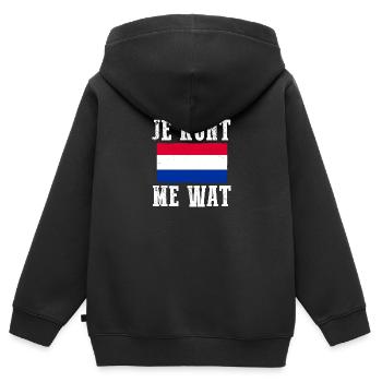 Pays-Bas Pays-Bas - Sweat Premium à capuche zippé enfant bio - noir - Dos - AI Model Kid Male (0cm)
