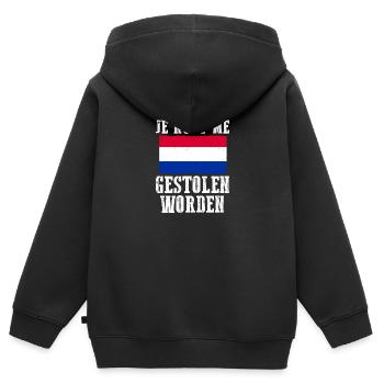 Pays-Bas Pays-Bas - Sweat Premium à capuche zippé enfant bio - noir - Dos - AI Model Kid Male (0cm)