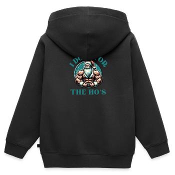 Je le fais pour la blague drôle d’adulte de Ho Noël - Sweat Premium à capuche zippé enfant bio - noir - Dos - AI Model Kid Male (0cm)