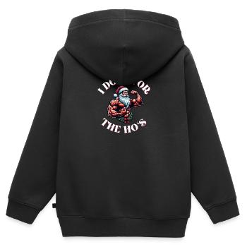 Je le fais pour la blague drôle d’adulte de Ho Noël - Sweat Premium à capuche zippé enfant bio - noir - Dos - AI Model Kid Male (0cm)