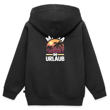 Vacancier Mère Maman - Sweat Premium à capuche zippé enfant bio - noir - Dos - AI Model Kid Male (0cm)