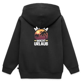 Vacancier Mère Maman - Sweat Premium à capuche zippé enfant bio - noir - Dos - AI Model Kid Male (0cm)