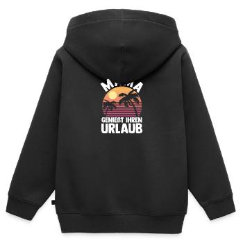 Vacancier Mère Maman - Sweat Premium à capuche zippé enfant bio - noir - Dos - AI Model Kid Male (0cm)