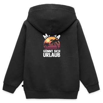Vacancier Mère Maman - Sweat Premium à capuche zippé enfant bio - noir - Dos - AI Model Kid Male (0cm)