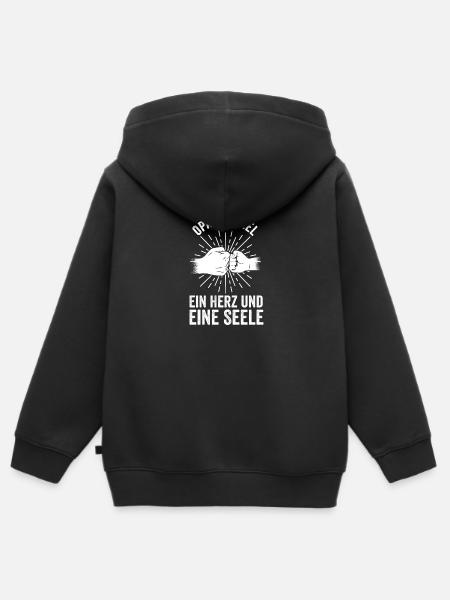 Großvater Enkel Opa - Hoodie Premium med dragkedja barn ekologisk - svart